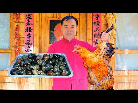 Видео: Маленькая курица, приготовленная из огромных улиток! Древний рецепт! Нежная и сочная курочка!