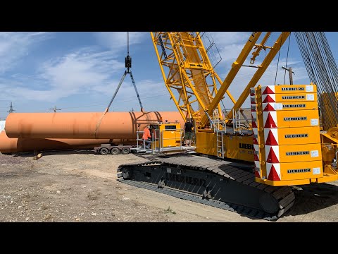 Видео: Обзор гусеничного Крана liebherr 350t, Работа двух автокранов XCMG 65, 50 тонн , Ремонт газульки