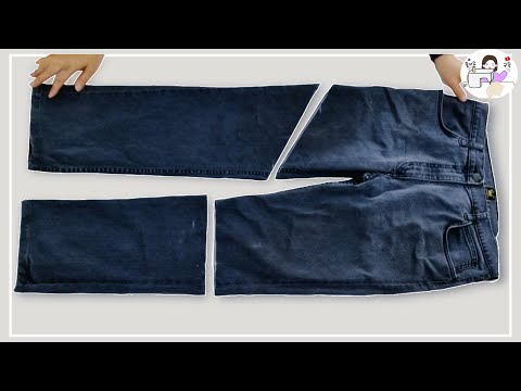 Видео: [DIY] Не выбрасывайте джинсы. ✂️✂️✂️ Великолепная переработка. ♻️♻️
