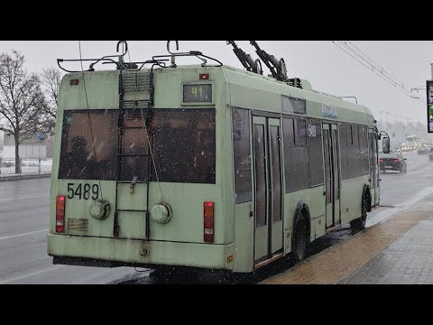 Видео: Тралейбус Мінска АКСМ-321, парк. №5489, маршрут №61 (26.10.2025)