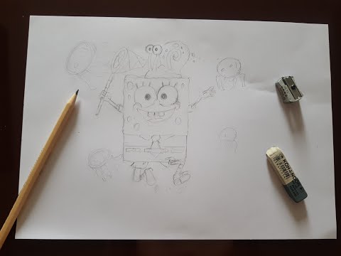 Видео: ASMR. SpongeBob SquarePants. АСМР. Video to help you sleep🌛. Рисуем Губку Боба🎨.