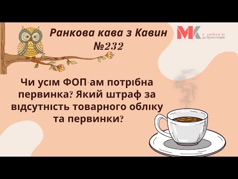 Видео: Чи усім ФОП потрібна первинка? Який штраф за відсутність товарного обліку та первинки у випуску №232