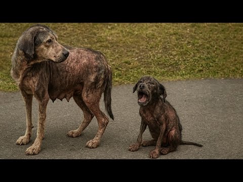 Видео: Измученная мама-собака и ее щенок кричат ​​на улице, умоляя о любви и шансе на жизнь!