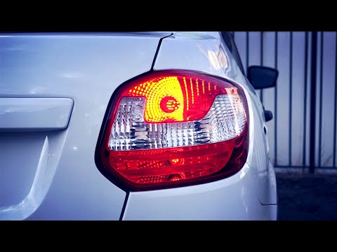 Видео: LADA ГРАНТА FL лифтбек - замена ламп R10W, P21W, C5W, W5W на LED. Диодные габариты,стопы и подсветка