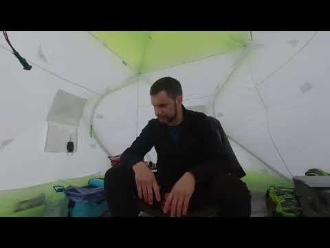 Видео: закрытие зимнего сезона в новой палатке - Лотос куб 3