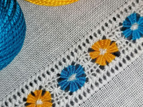 Видео: Мережка з квітами   /hemstitch / hand embroidery /