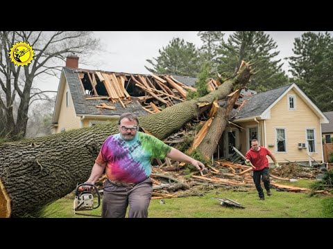Видео: Идиоты с бензопилами: неудачная рубка деревьев и крушение крыш #1