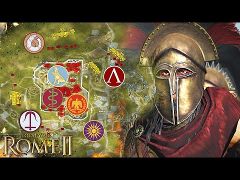 Видео: Огромный Штурм Города - Команда Рим VS Команда Спарта | 4 VS 4 | Total War: Rome 2