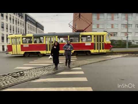 Видео: Небольшой сборник трамваем в центре