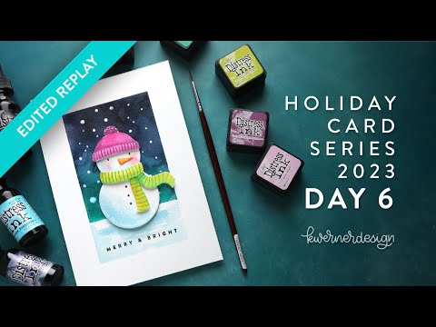 Видео: 🔴 ОТРЕДАКТИРОВАННЫЙ ПОВТОР! Серия праздничных открыток 2023 — День 6 — Акварельный снеговик
