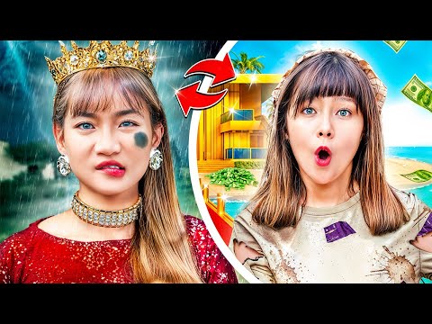 Видео: Богатая Девушка Становится Бедной Девушкой! Богатая Мама Vs Бедная Мама Меняются Дочерьми