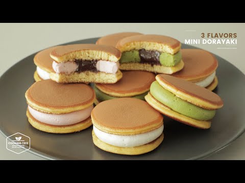 Видео: Рецепт мини-дораяки (блинчиков) с тремя вкусами крема из белой фасоли и шоколада