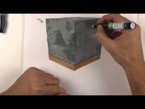 Видео: Видеоурок по созданию текстуры бетона. Рисуем текстуру бетона маркерами