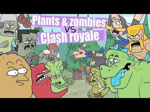 Видео: Plants and Zombies VS Clash Royale (анимация)
