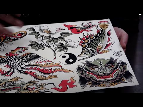 Видео: Как рисовать традиционные тату флэши (traditional tattoo flashes)