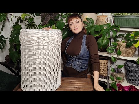Видео: Кашпо колонна с орнаментом из экоротанга