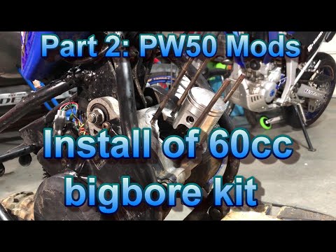 Видео: PW50 Mod, установка комплекта 60cc Bigbore