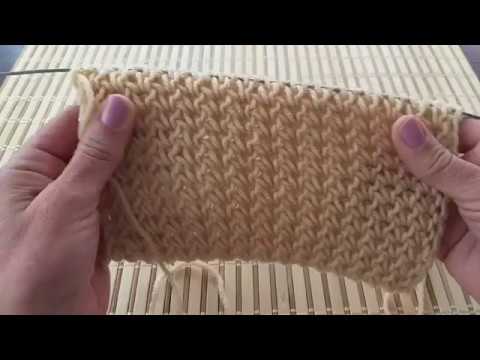 Видео: Шикарная резинка для шапок и не только, с вытянутыми петлями. Вязание спицами.