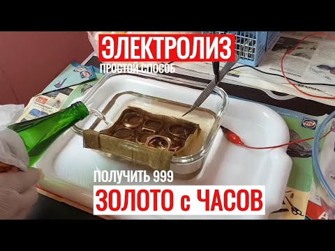 Видео: Электролиз ЗОЛОТА с ПОЗОЛОЧЕННЫХ ЧАСОВ 100% ПРОСТОЙ РАБОЧИЙ СПОСОБ