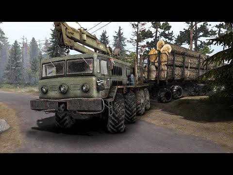 Видео: Лесовоз Маз 535 после долгого простоя выехал на бездорожье. "Побережье". Spintires