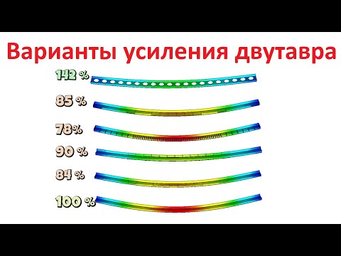 Видео: Усиление двутавровой балки проверка эффективности несущих способностей #solidworkssimulation