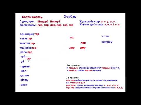 Видео: 2  cабақ. Множественное число.