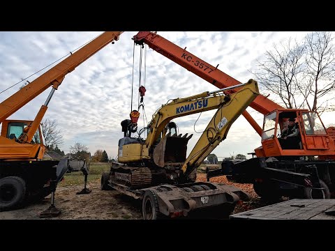 Видео: Перевезення 14-тонного Komatsu | Наш найважчий вантаж! Погрузка краном + доставка