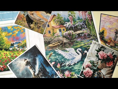 Видео: Вишивка багатоколірних схем від Катрусі. Просування. Вишивка бісером по чистій канві.