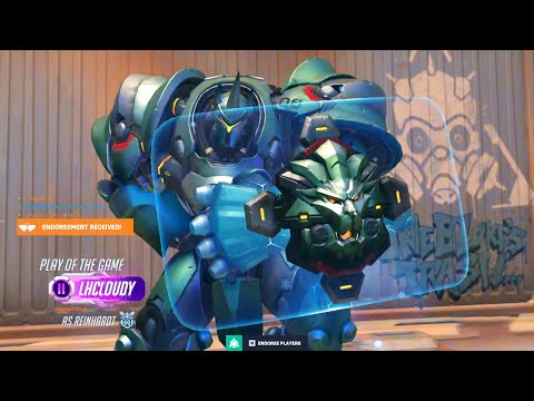 Видео: LhCloudy доминирует в роли Райнхардта — POTG! [Overwatch 2, 19 сезон, топ-500]