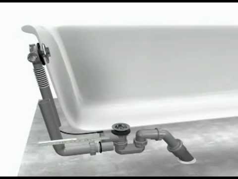 Видео: Монтаж сливного набора для ванны HANSGROHE Exafill 58113 000