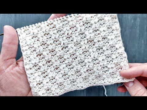Видео: Оригинальная шахматка с утолщениями для вязания шапок, варежек, свитеров