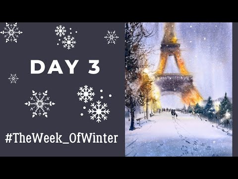 Видео: Как нарисовать зимний город акварелью | Париж | День 3 из #TheWeek_OfWinter