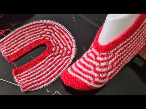 Видео: Модель вязаных бесшовных пинеток ✅️Новая модель выкройки вязаного женского носка