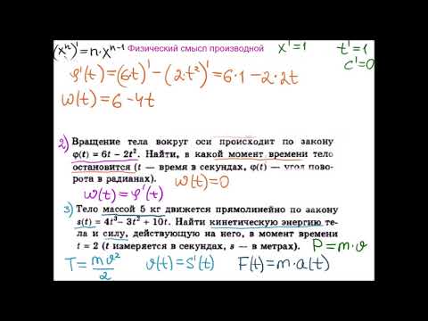 Видео: Физический смысл производной