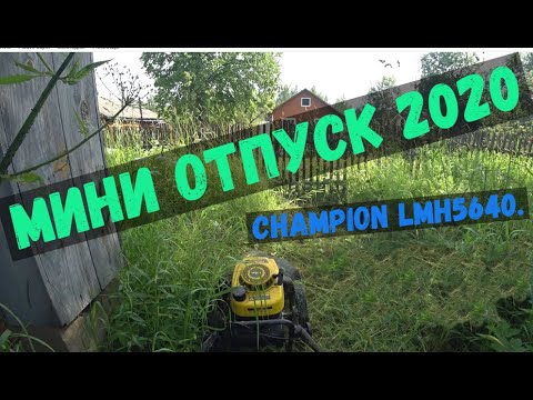 Видео: Мини отпуск в 2020 году, косим траву на участке Champion LMH5640