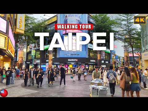 Видео: Пешеходная экскурсия по Тайбэю 4K - Симэньдин, Центр молодежной культуры Тайваня