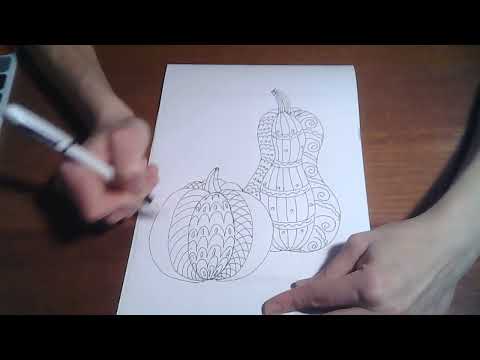 Видео: Графічна декоративна композиція з гарбузами