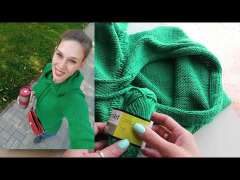 Видео: Толстовка с капюшоном / Объяснения / Расход, пряжа, количество петель, капюшон / Хорошего дня)))))))