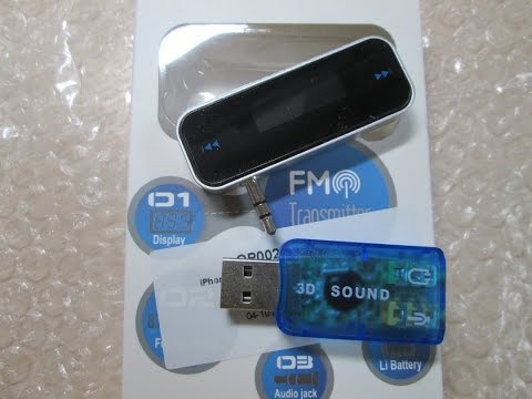 Видео: Посылки из Китая - FM Трансмиттер (3.5 jack to FM) И USB Звуковуха за 1$)))