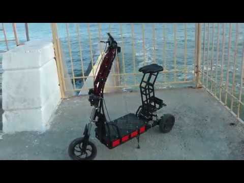 Видео: электросамокат из гироскутера. Такой только один.Electric scooter from a gyroscooter.