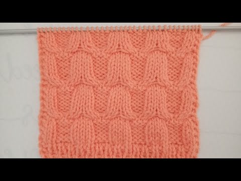 Видео: Узор "Колокольчики" спицами поворотными и круговыми рядами.
