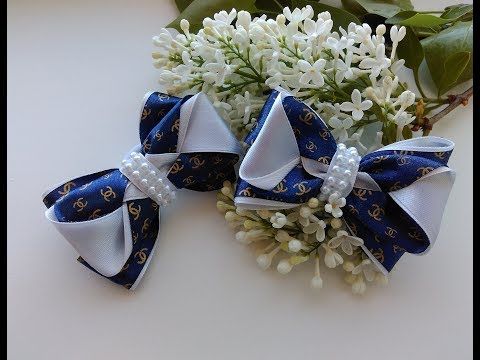Видео: Простые бантики из лент 2,5 см Канзаши Мастер Класс / Simple bows of ribbons 2.5 cm Kanzashi MK