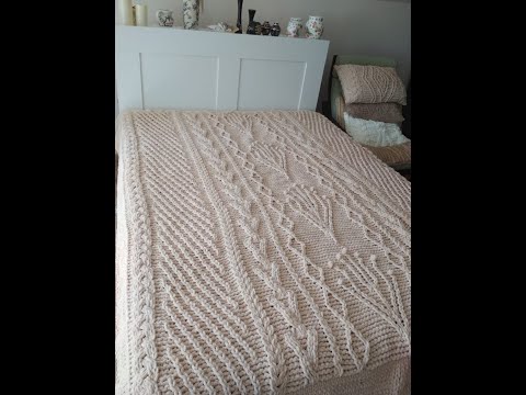 Видео: Плед -покрывало 6, из пряжи Ализе пуффи файн.