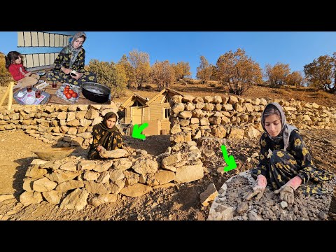 Видео: Сила горной женщины! | Стойкость Мины в строительстве убежища и кочевой жизни