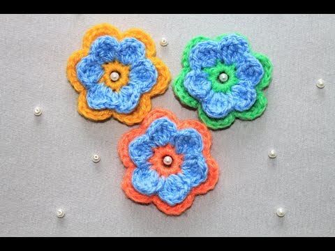 Видео: Цветок крючком/МК для начинающих