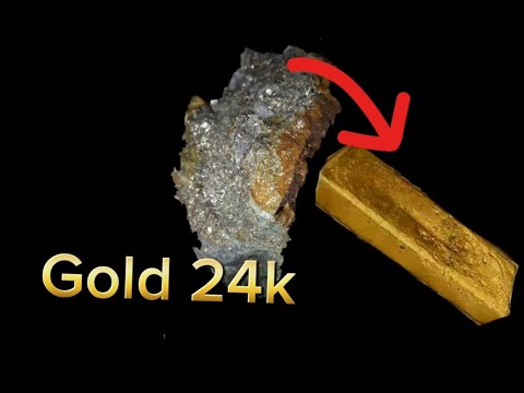 Видео: Извлечение золотого камня/процесс извлечения золота из твердых пород/как извлечь золото из камня