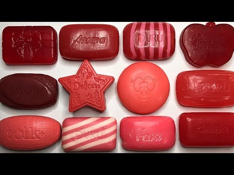 Видео: Red soap set. Asmr cutting dry and soft soap. Satisfying video. Relaxing sound. Асмр мыло