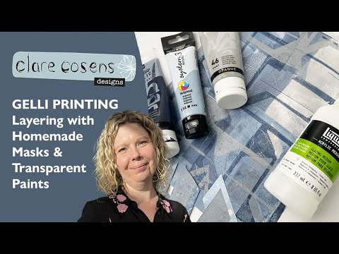 Видео: Руководство для начинающих по гели-печати с использованием самодельных масок и прозрачных красок