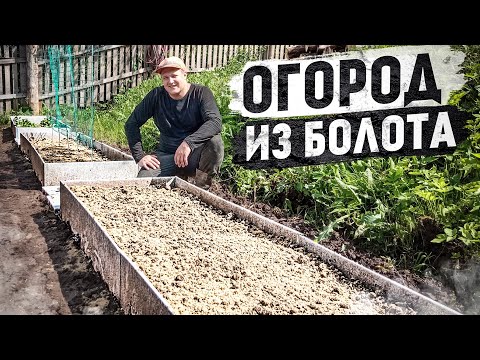 Видео: Высокие грядки  на болоте, такого огорода мы еще не делали
