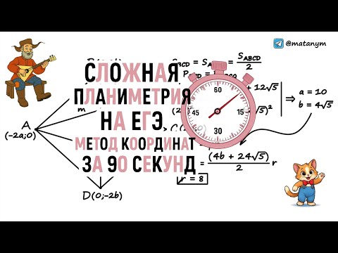 Видео: Сложная планиметрия на ЕГЭ. Метод координат.